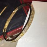Perfect Replica Cartier Love Bracelet-All Gold Diamond With Screw